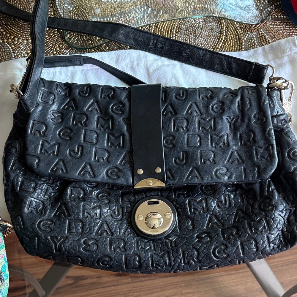 Marc Jacob’s Black Embossed Leather Shoulder Bag